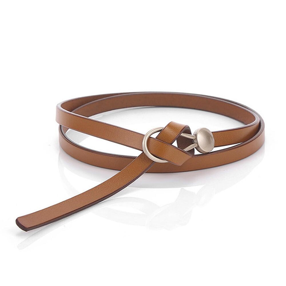 2277 Women's Leather Belt Dress Fashion Skinny Tie A Knot - Picture 5 of 7